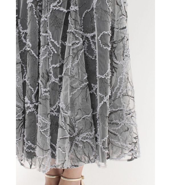 LAGUNAMOON「LADYベストセットフラワーチュールフレアスカート」|ワンピース|