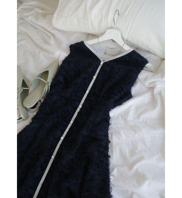 LAGUNAMOON「カットジャガードパイピングワンピース」|ワンピース|