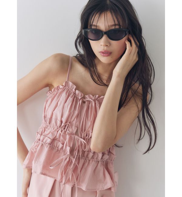 LAGUNAMOON「ギャザーペプラムキャミソール」|キャミソール|