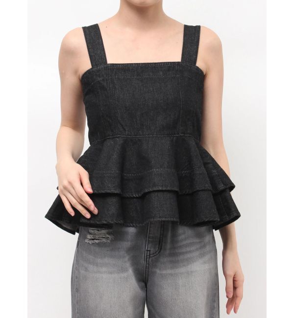 LAGUNAMOON「デニムペプラムキャミソール」|キャミソール|