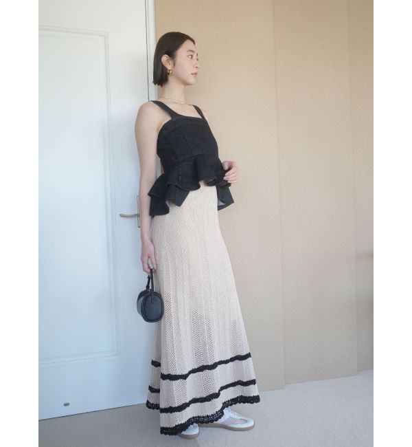 LAGUNAMOON「デニムペプラムキャミソール」|キャミソール|