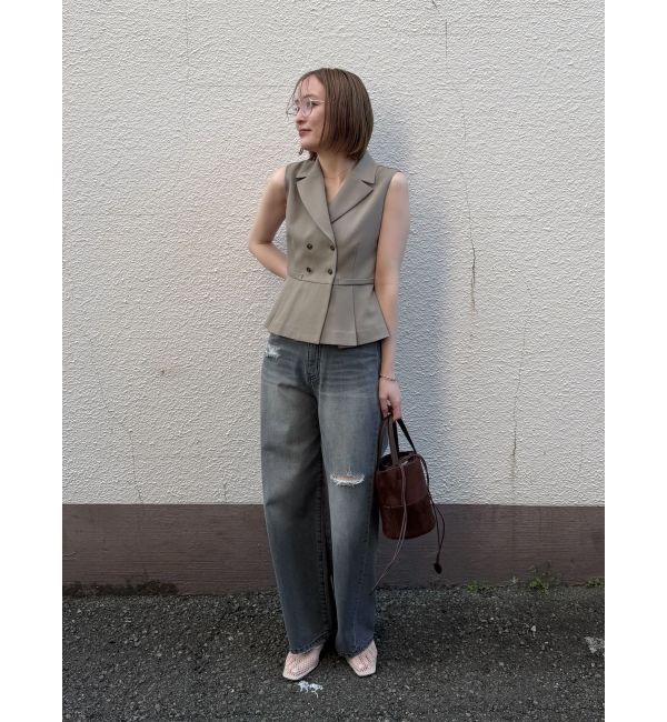 LAGUNAMOON「リップドデニムパンツ」|デニム|