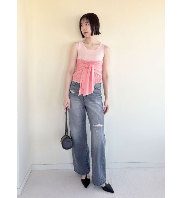 LAGUNAMOON「レイヤードデザインノースリニット」|ニット・セーター|