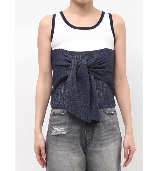 LAGUNAMOON「レイヤードデザインノースリニット」|ニット・セーター|