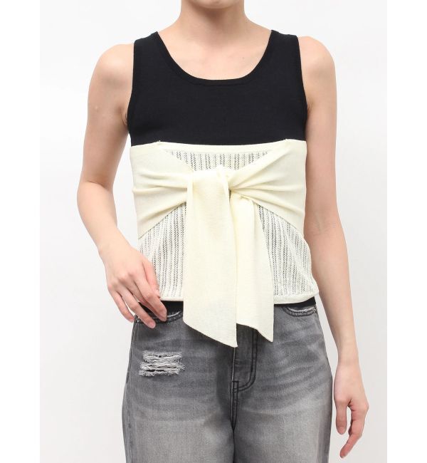 LAGUNAMOON「レイヤードデザインノースリニット」|ニット・セーター|