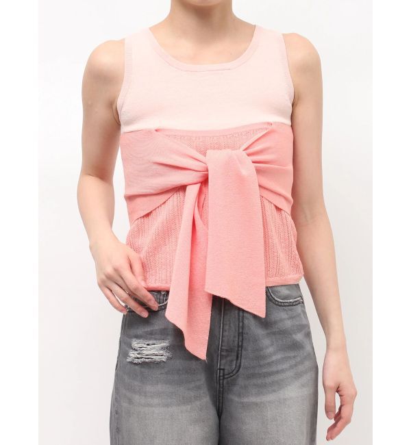 LAGUNAMOON「レイヤードデザインノースリニット」|ニット・セーター|