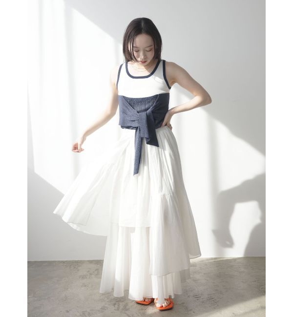 LAGUNAMOON「レイヤードデザインノースリニット」|ニット・セーター|