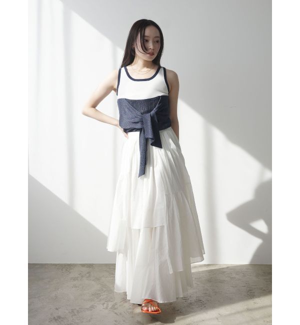 LAGUNAMOON「レイヤードデザインノースリニット」|ニット・セーター|