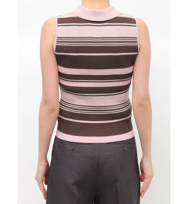 LAGUNAMOON「シャツカラーノースリニットプルオーバー」|ニット・セーター|