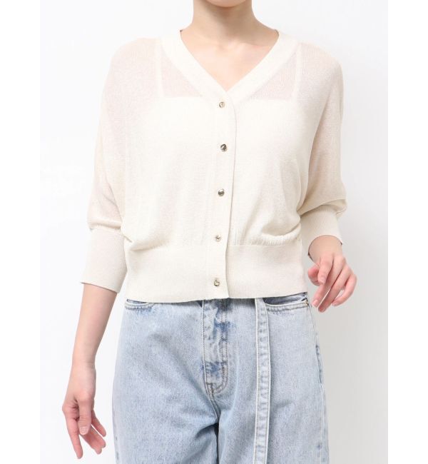 LAGUNAMOON「2WAYラメシアーニットカーディガン」|カーディガン|アイボリー