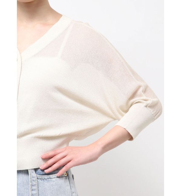 LAGUNAMOON「2WAYラメシアーニットカーディガン」|カーディガン|