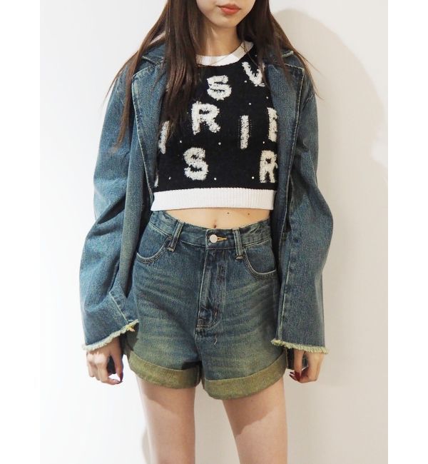 EVRIS「ロールアップデニムショートパンツ【セットアップ着用可能】」|デニム|