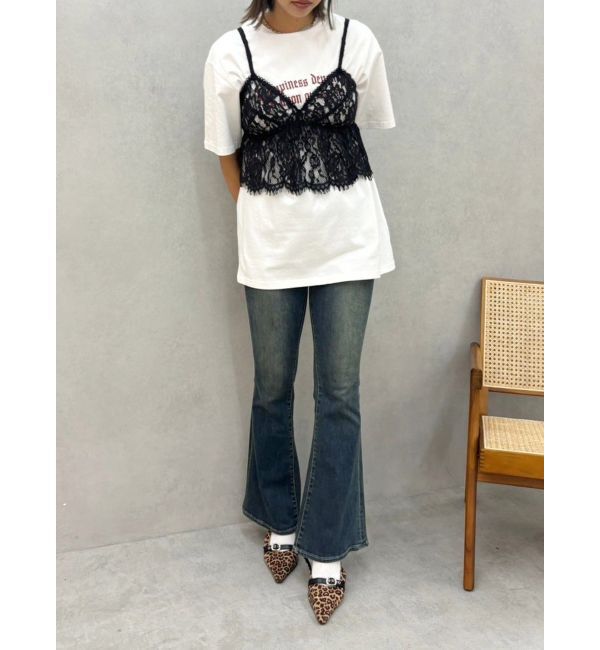 EVRIS「【WEB限定】レースビスチェSETTシャツ」|Tシャツ・カットソー|