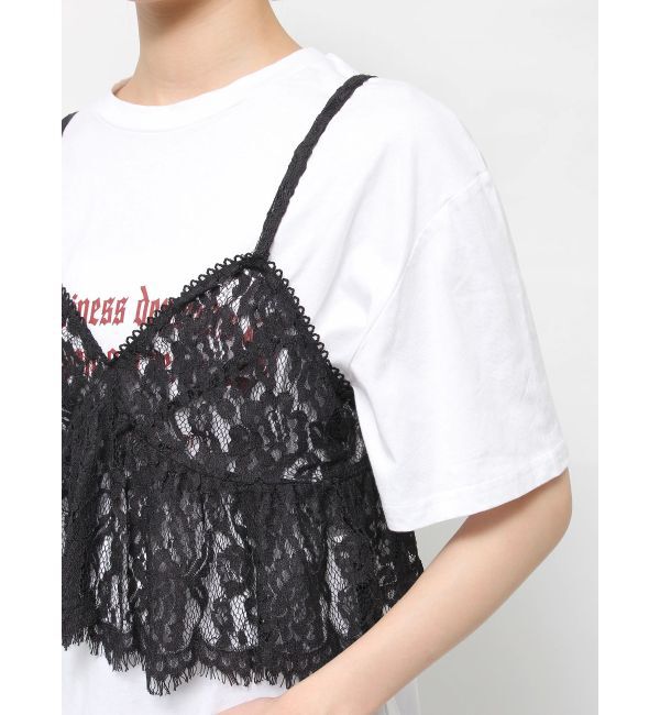 EVRIS「【WEB限定】レースビスチェSETTシャツ」|Tシャツ・カットソー|