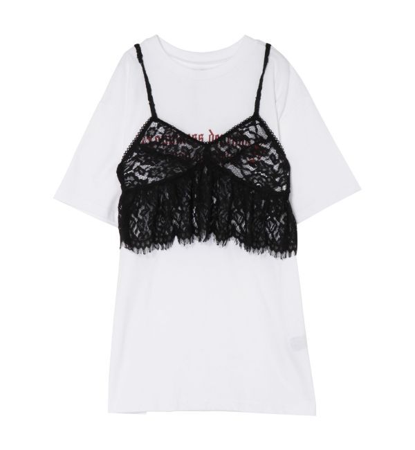 EVRIS「【WEB限定】レースビスチェSETTシャツ」|Tシャツ・カットソー|