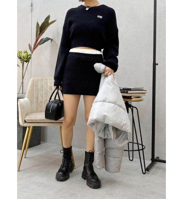 EVRIS「ワンポイントファンシーヤーンニットトップス【セットアップ着用可能】」|ニット・セーター|