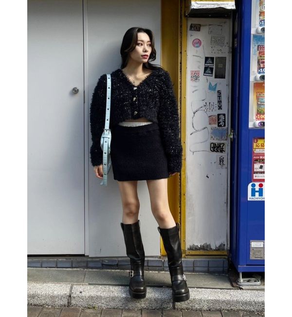 EVRIS「ワンポイントファンシーヤーンニットトップス【セットアップ着用可能】」|ニット・セーター|