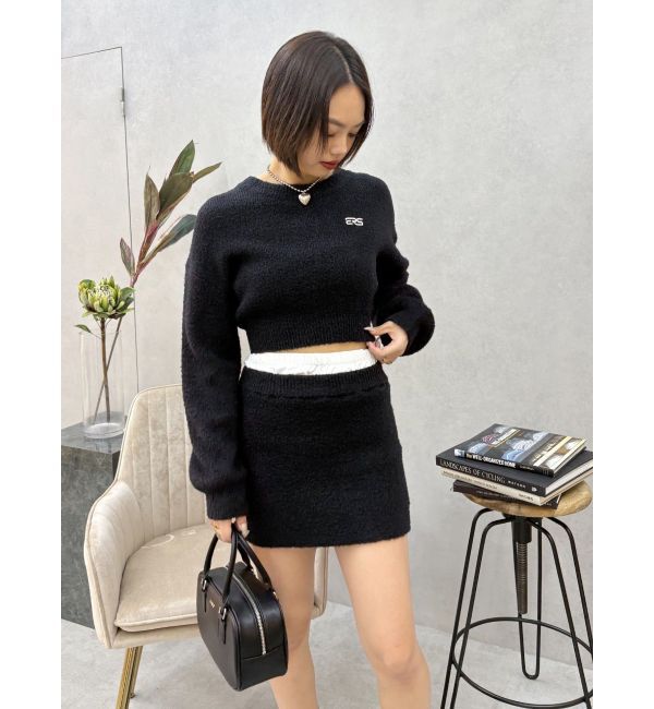 EVRIS「ワンポイントファンシーヤーンニットトップス【セットアップ着用可能】」|ニット・セーター|