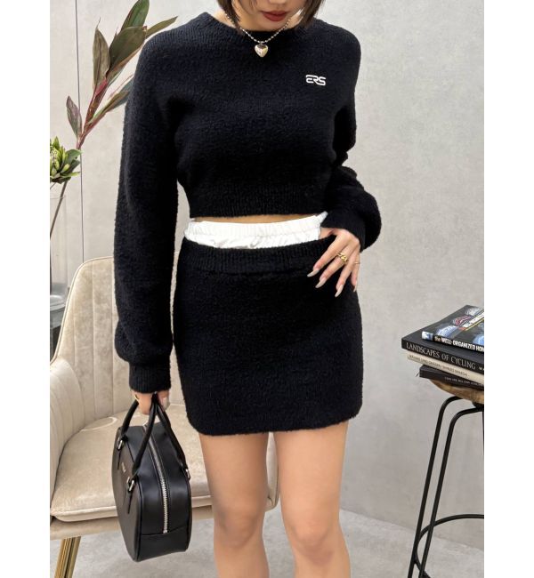 EVRIS「ワンポイントファンシーヤーンニットトップス【セットアップ着用可能】」|ニット・セーター|