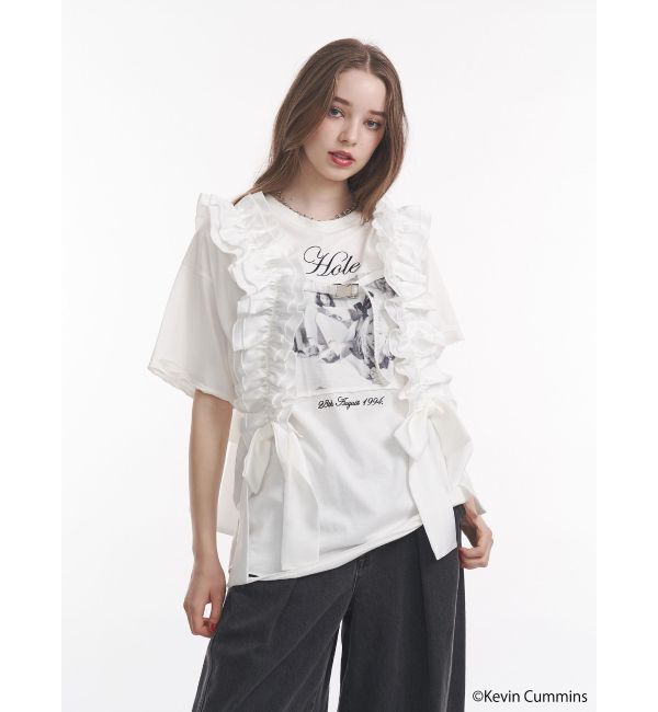 jouetie「【KevinCummins&times;jouetie】フォトダメージBIGTシャツ」|Tシャツ・カットソー|オフホワイト