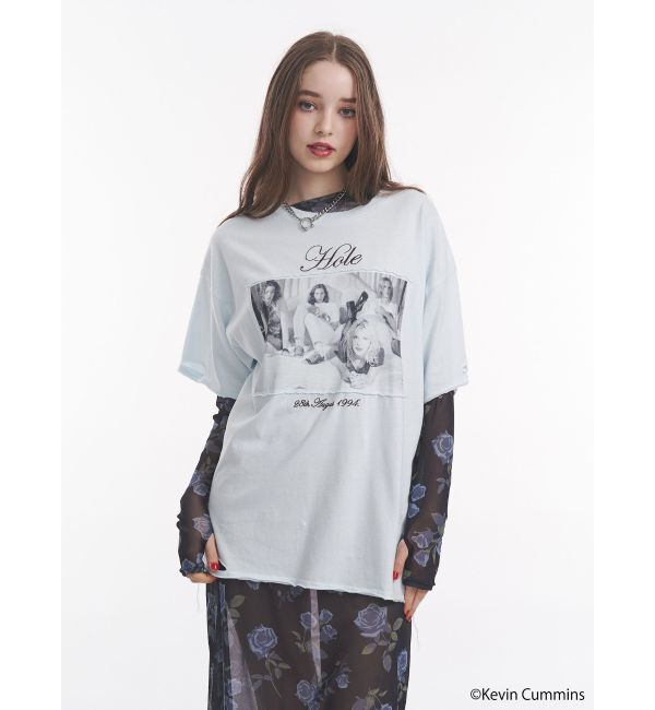 jouetie「【KevinCummins&times;jouetie】フォトダメージBIGTシャツ」|Tシャツ・カットソー|ブルー