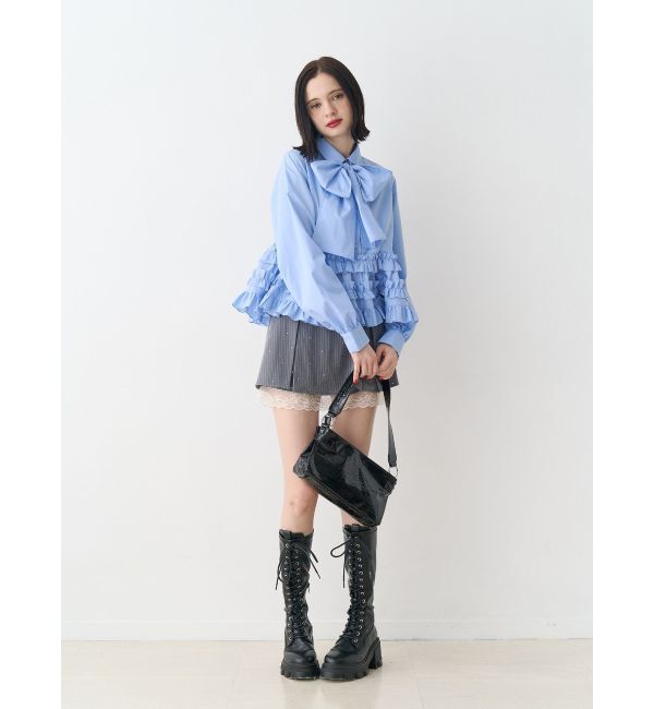 jouetie「リボンタイフリルショートシャツ」|シャツ・ブラウス|