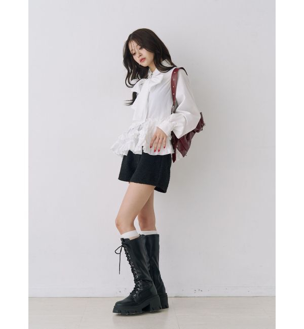 jouetie「リボンタイフリルショートシャツ」|シャツ・ブラウス|