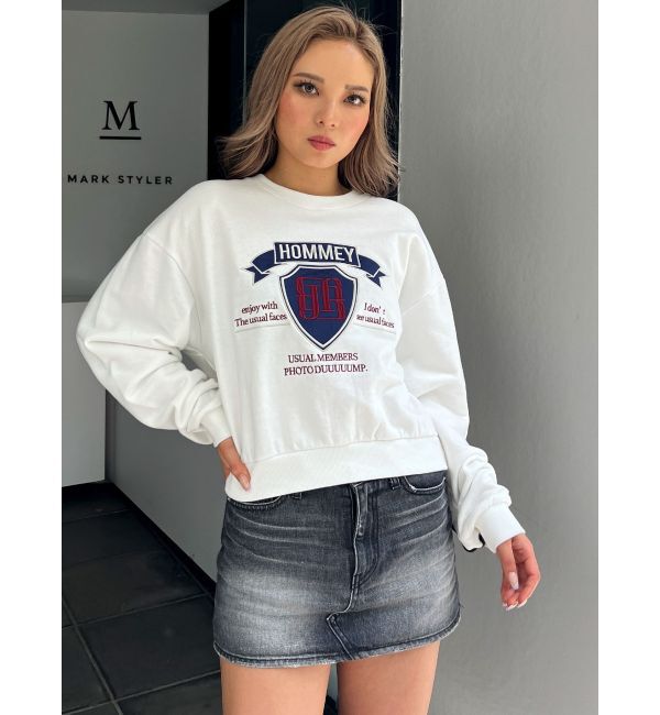 GYDA「BACKレースアップショートロゴスウェットトップス」|スウェット・ジャージ|