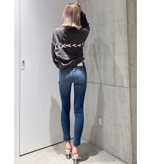 GYDA「BACKレースアップショートロゴスウェットトップス」|スウェット・ジャージ|