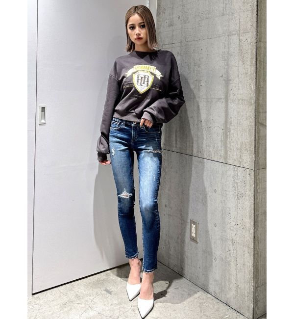 GYDA「BACKレースアップショートロゴスウェットトップス」|スウェット・ジャージ|