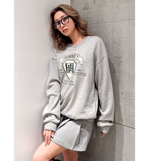 GYDA「BACKレースアップショートロゴスウェットトップス」|スウェット・ジャージ|