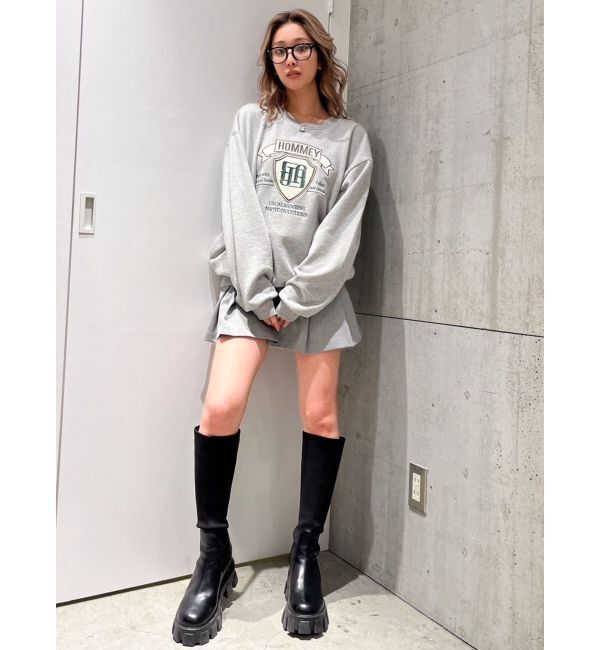 GYDA「BACKレースアップショートロゴスウェットトップス」|スウェット・ジャージ|