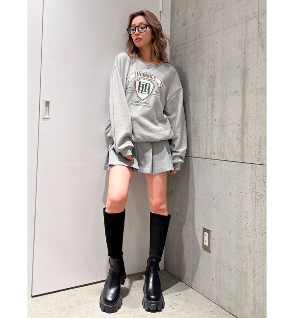 GYDA「BACKレースアップショートロゴスウェットトップス」|スウェット・ジャージ|