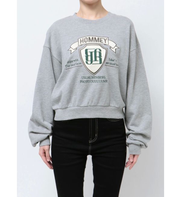 GYDA「BACKレースアップショートロゴスウェットトップス」|スウェット・ジャージ|