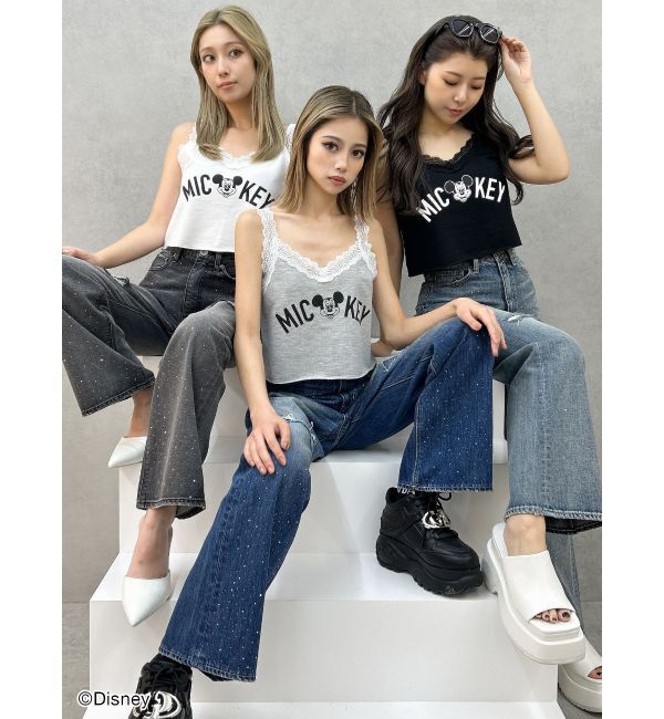 GYDA「Mickey Mouse / レースデザインタンクトップ」|タンクトップ|