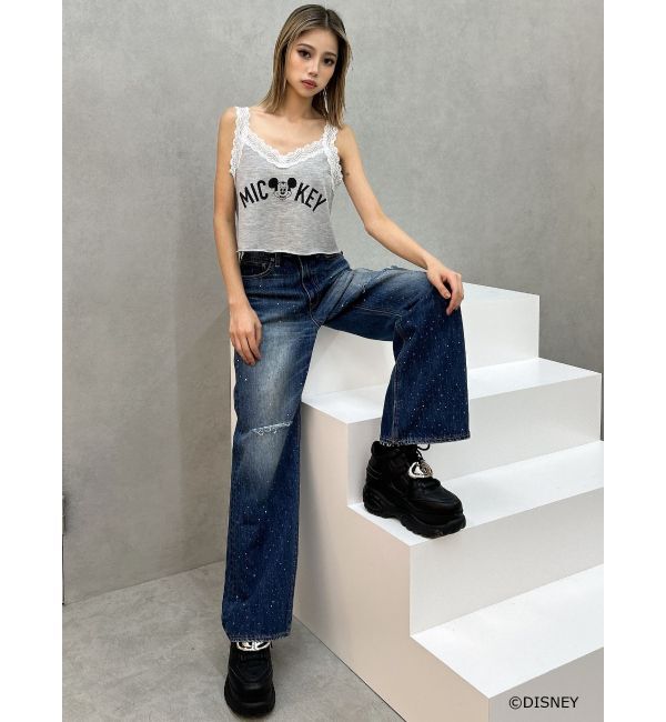 GYDA「Mickey Mouse / レースデザインタンクトップ」|タンクトップ|