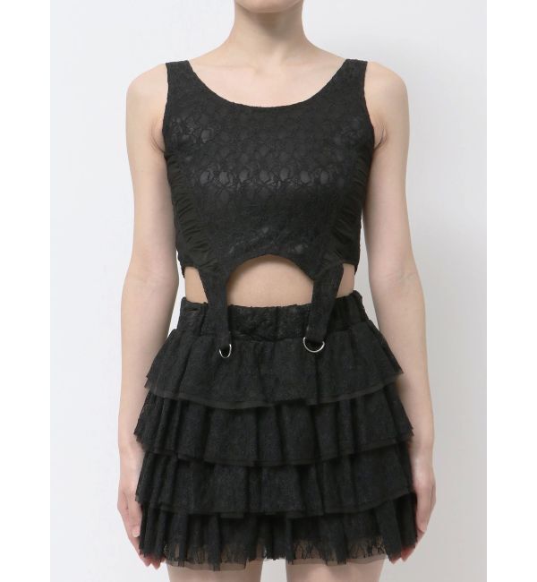 GYDA「Mix material コルセットデザイントップス」|Tシャツ・カットソー|