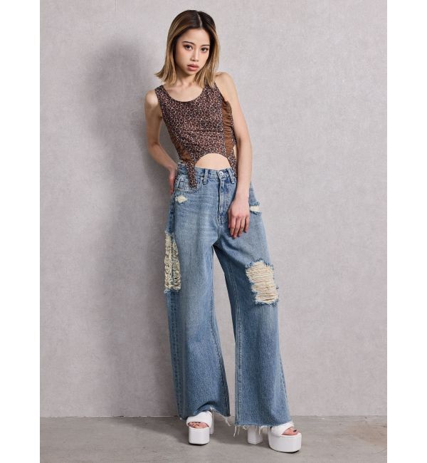 GYDA「Mix material コルセットデザイントップス」|Tシャツ・カットソー|