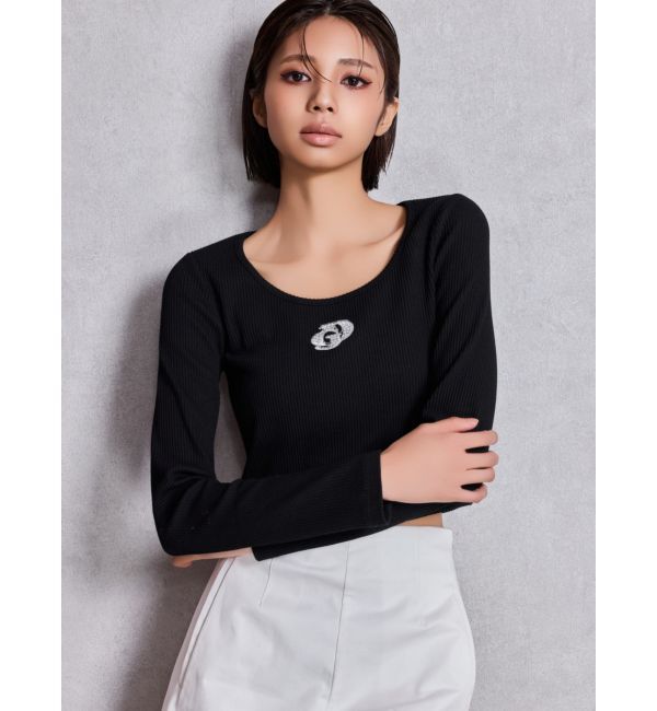 GYDA「GDロゴラインストーンテレコトップス」|Tシャツ・カットソー|