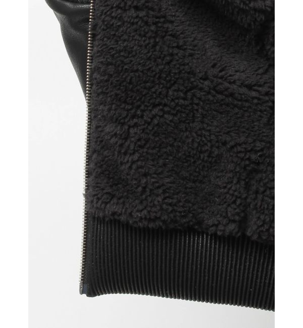 GYDA「Hoodie Fake Leatherコート」|ブルゾン・スタジャン|