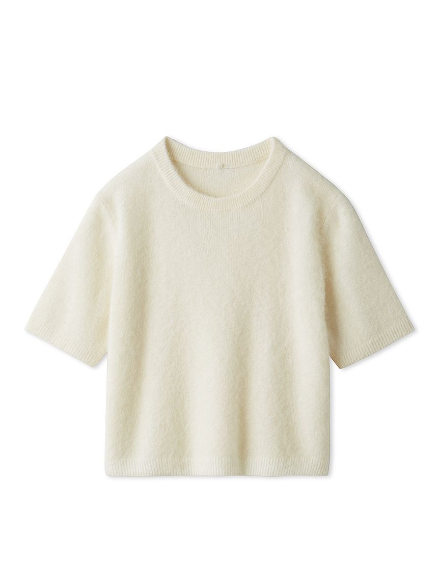 Mila Owen「ポロ衿クロップド丈モヘアニットトップス」|ニット・セーター|