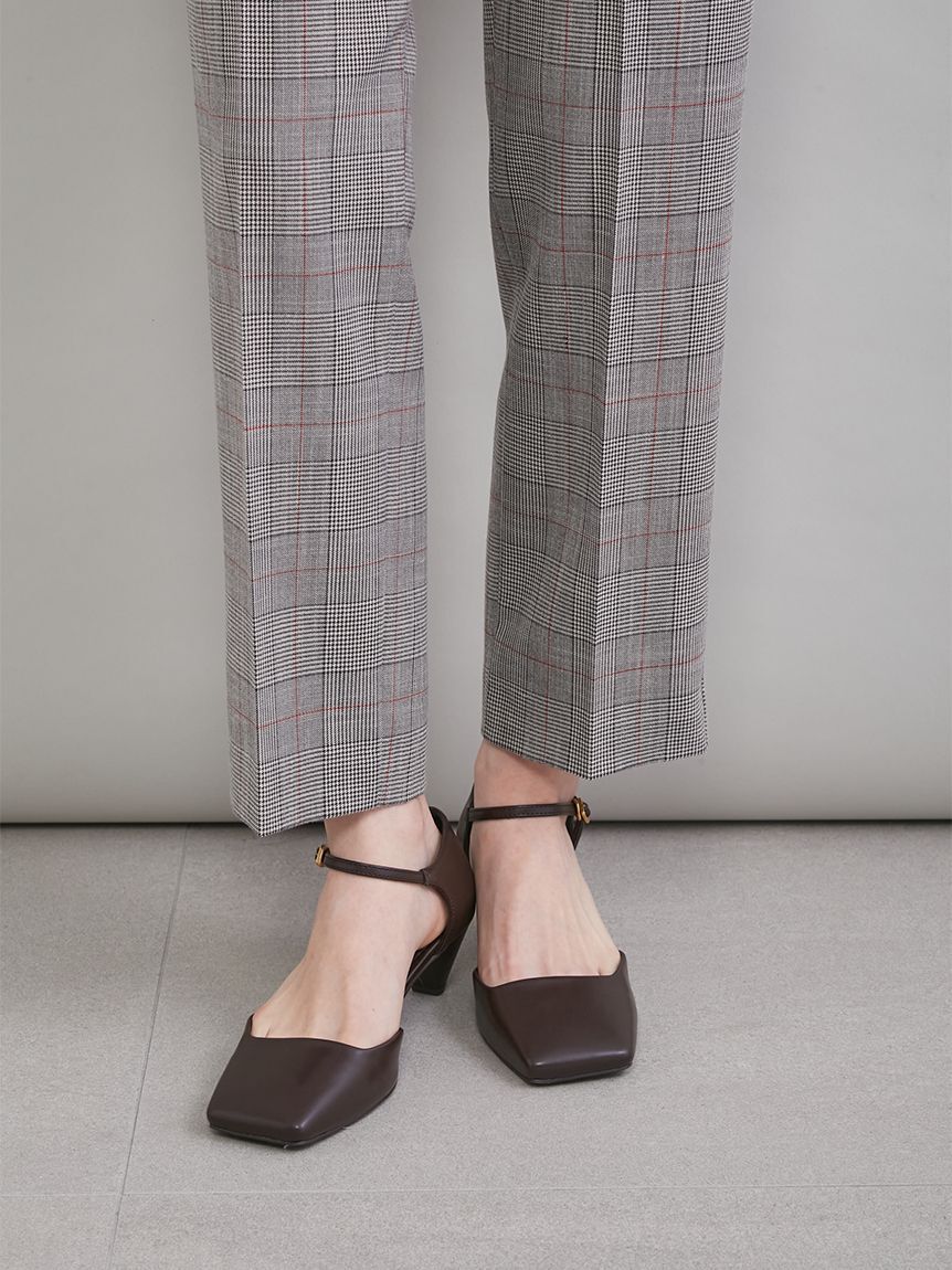 Mila Owen「後ろゴムテーパードチェックパンツ」|チノ|