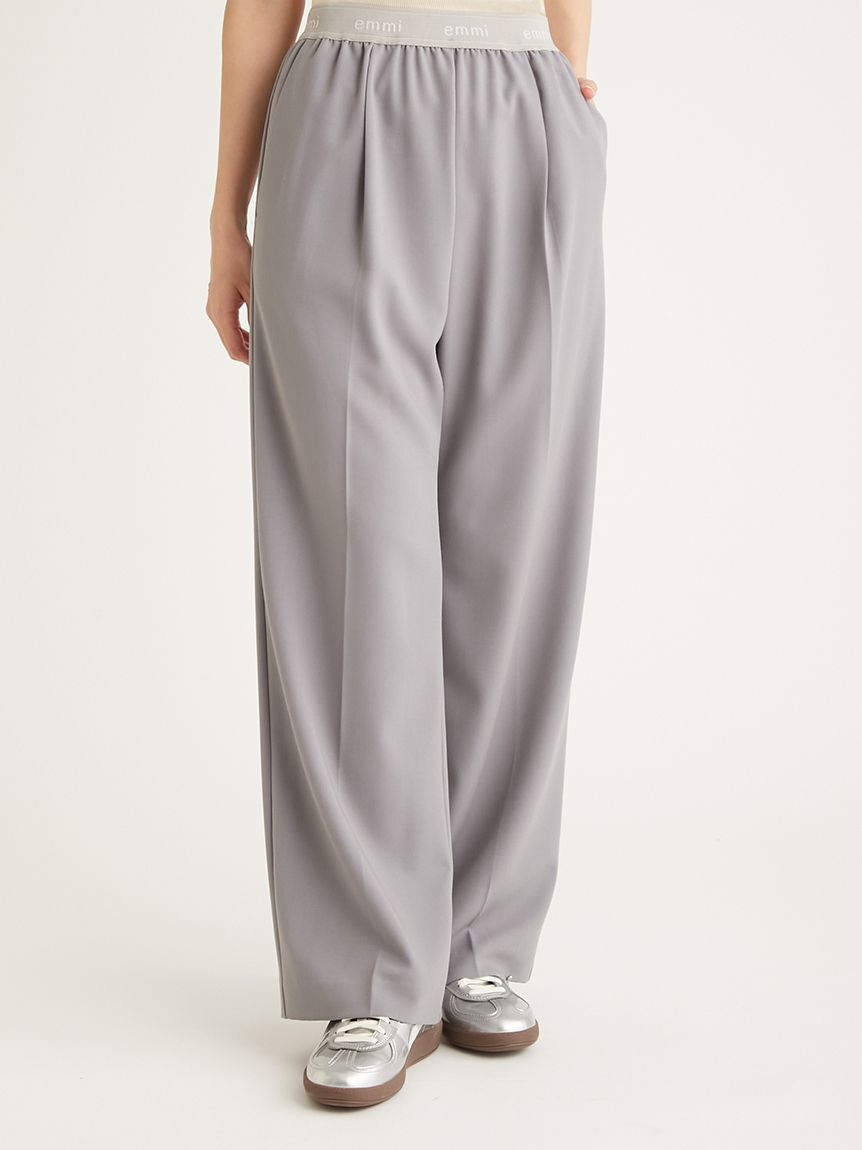 emmi atelier「【10th】emmiロゴジャガードゴムタックパンツ」|チノ|