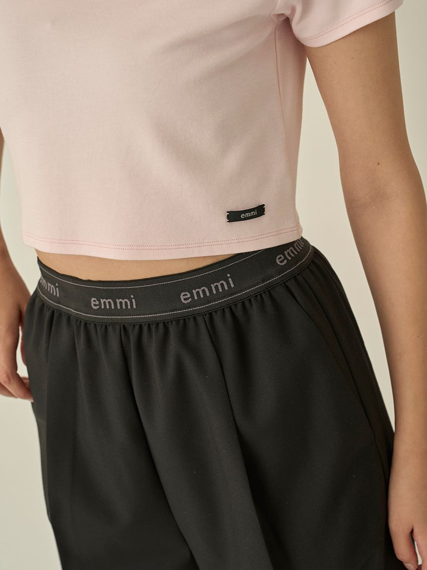 emmi atelier「【10th】emmiロゴジャガードゴムタックパンツ」|チノ|