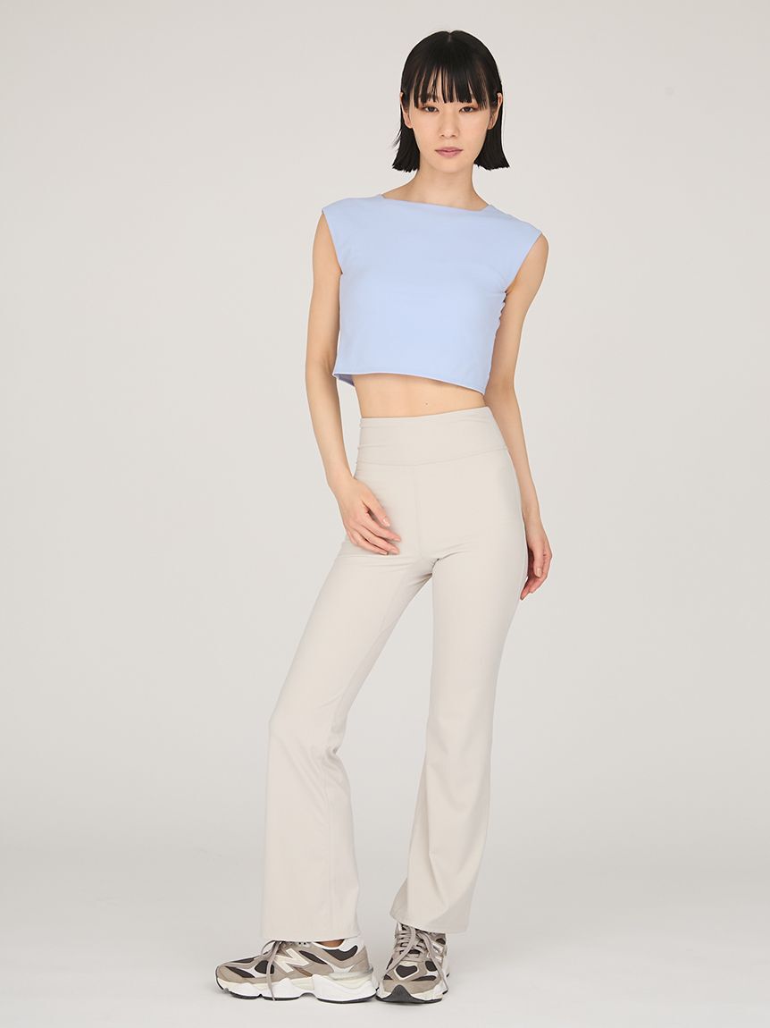 emmi yoga「サステナレッチUnity フレアパンツ」|チノ|