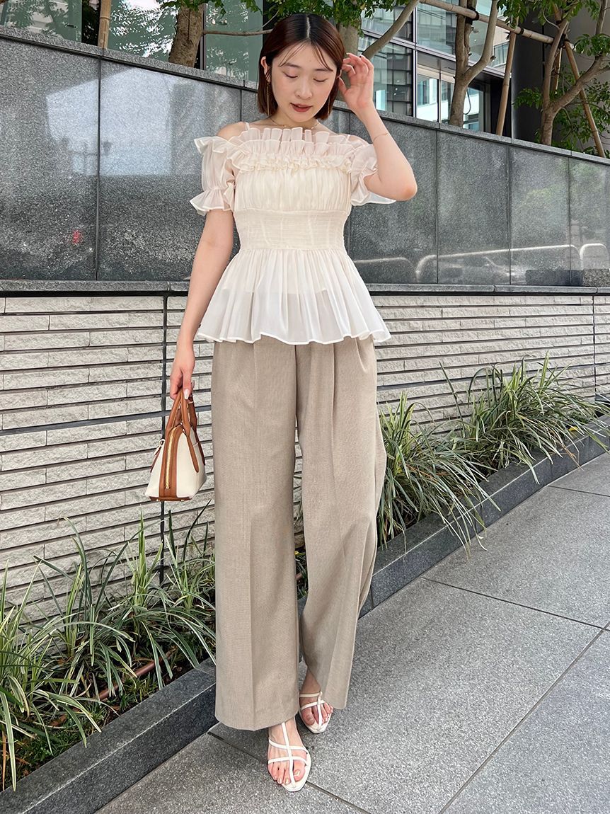 SNIDEL「ワイドロングパンツ」|チノ|