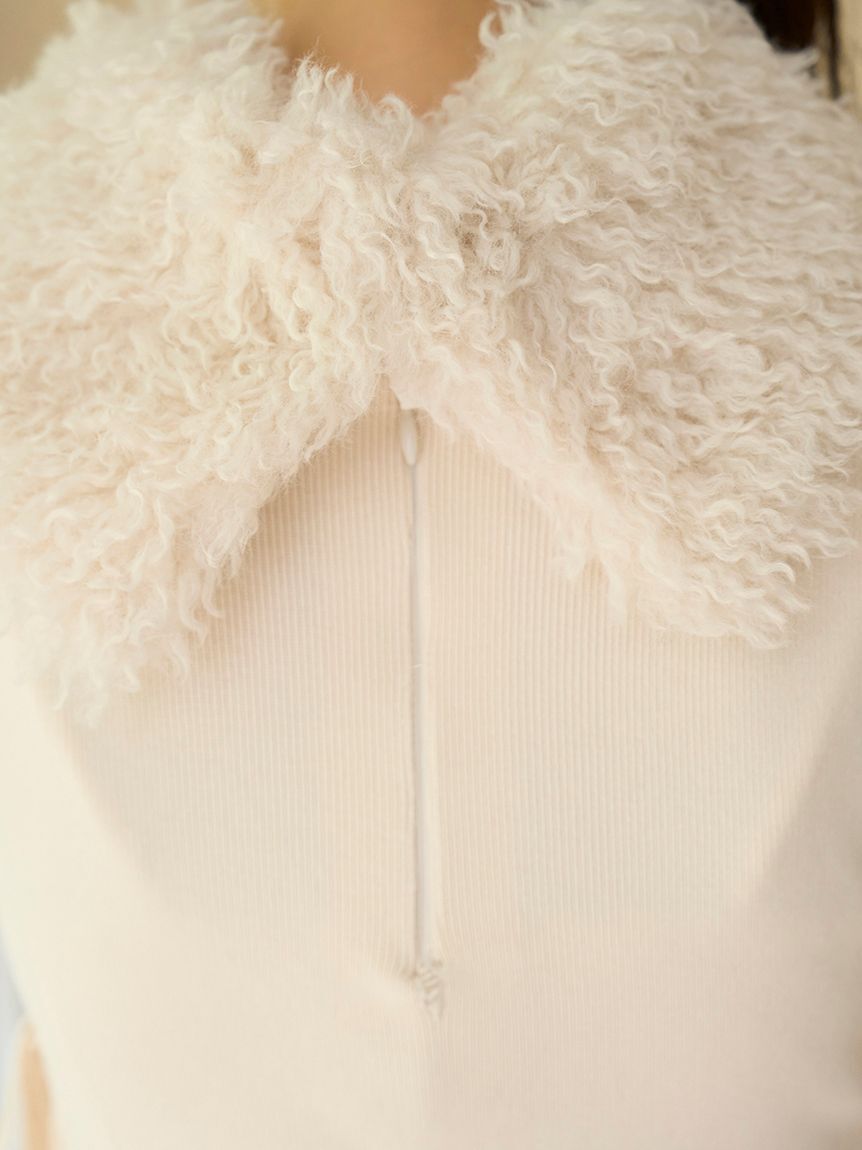 SNIDEL「フェイクファーアメスリニットプルオーバー」|ニット・セーター|