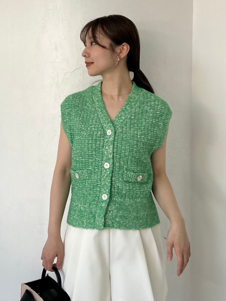 FRAY I.D「サマーツイードニットジレ」|ニット・セーター|GRN