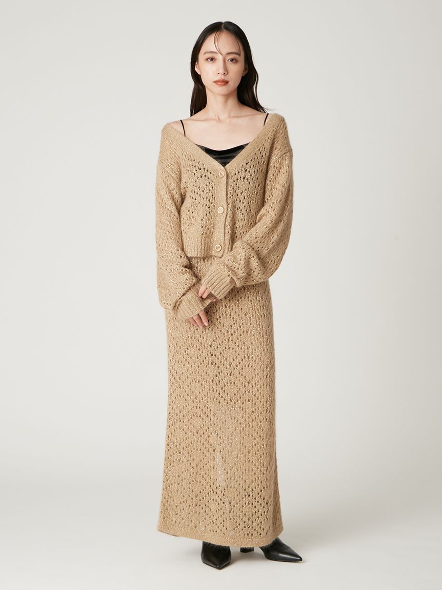 FRAY I.D「モヘアミックスラメニットカーディガン」|カーディガン|