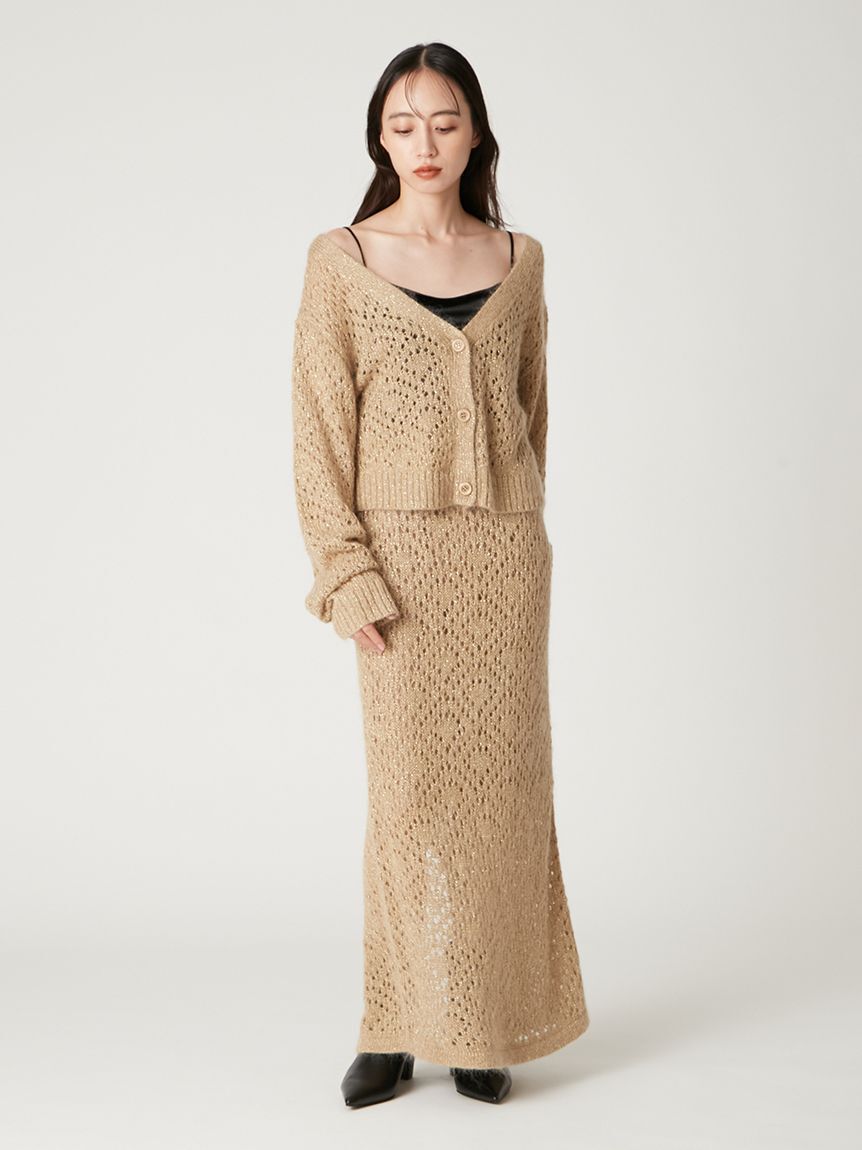 FRAY I.D「モヘアミックスラメニットカーディガン」|カーディガン|